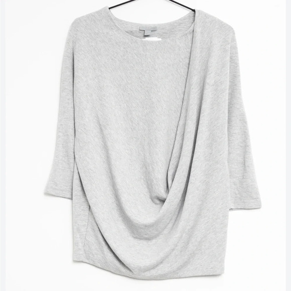 COS Tops - COS Gray Draped Jersey Sweater Pullover Top Corporate Work Career Size L